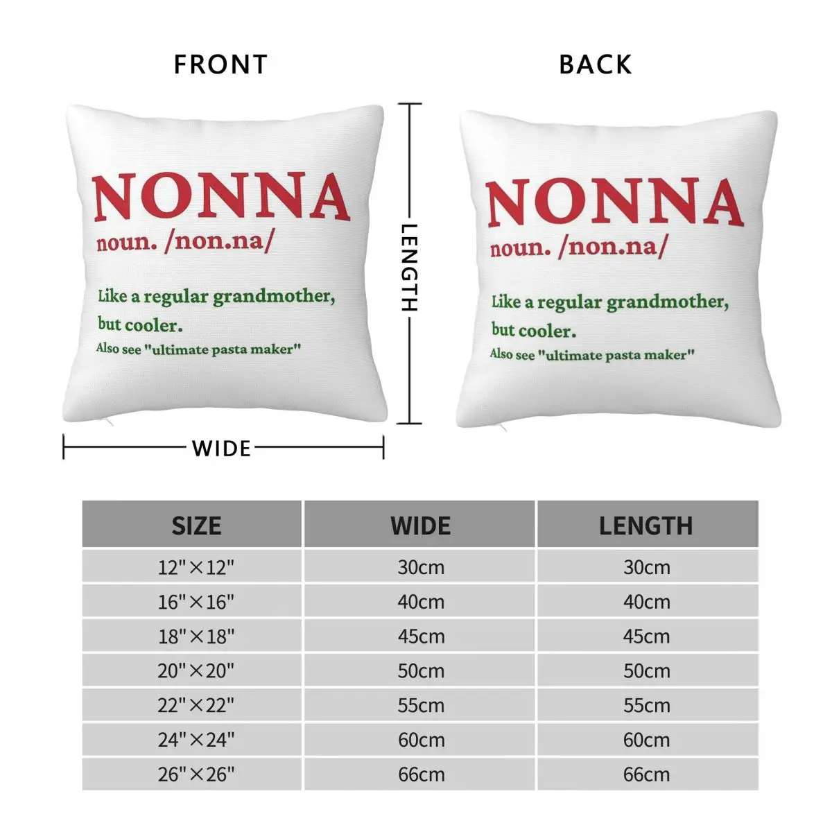 Nonna Italian Grandmother Definition Pillowcase Polyester Linen Velvet Creative Decorative Pillow Case Home Cushion Cover 45x45