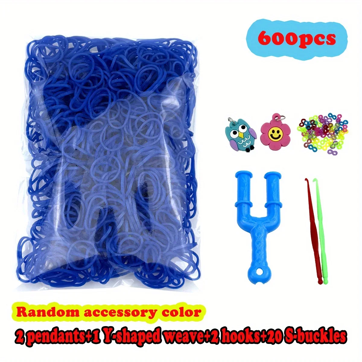 600 قطعة الأربطة المطاطية للأساور الملونة آلة النسيج حزام سوار مجموعة ، ألعاب النسيج المرنة للفتيات LOOM BAND