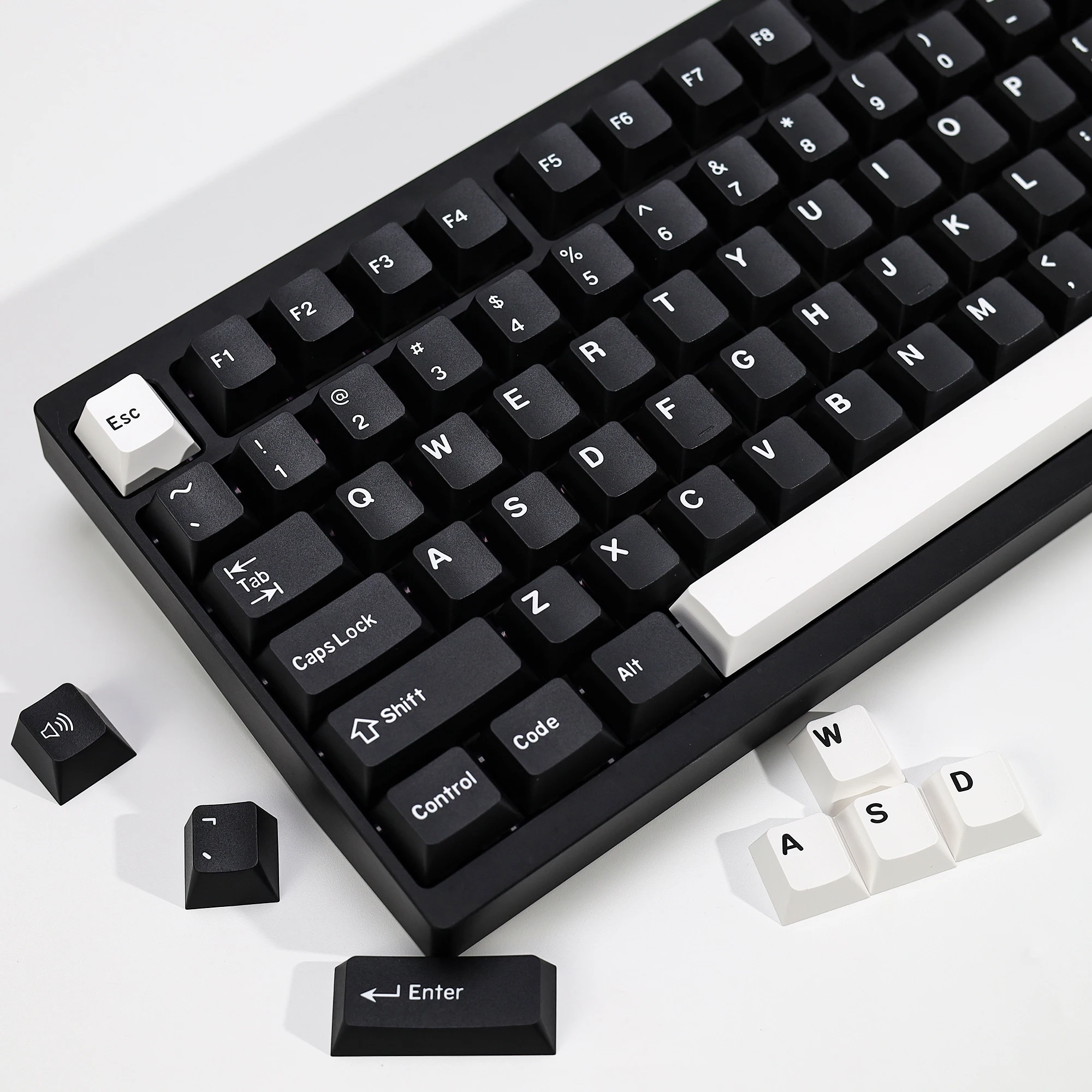 KBDiy 174 Keys GMK WOB Keycaps PBT Double Shot Keycap Black And White Cherry Profile Key Cap Mechanical Keyboard for MX Switches