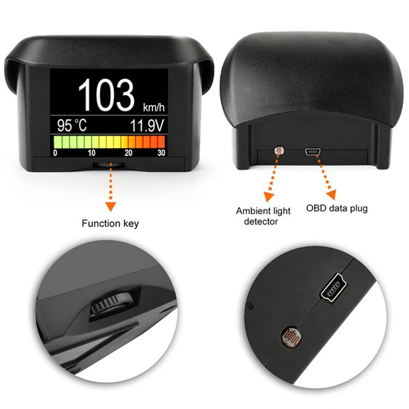 Car Digital Speedometer Car Display Instrument A202 OBD2 OBD2 Head-Up Display Trip Display Speed