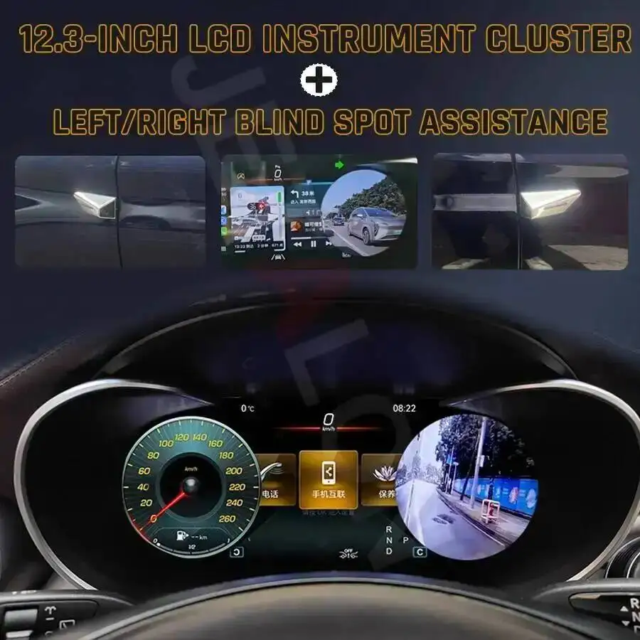 For Benz GLA CLA 2015-2019 LCD Dashboard Panel Instrument Virtual Cockpit GPS Navigation Clock Speedometer Carplay Android Auto