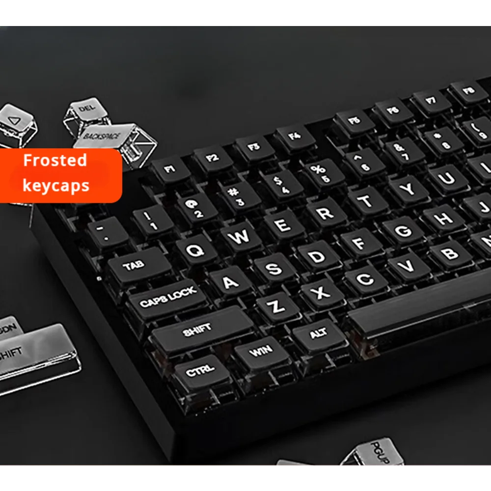 

Frosted Matte Mechanical Keyboard Oem Keycaps PC Crystal Transparent for 60/64/84/98/108 MX Switch Keyboards.