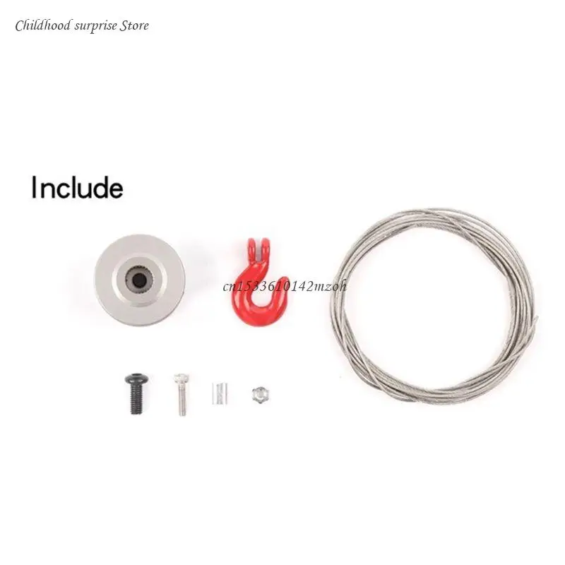 Model Alloy Tools Servo Winch Drum Trailer Hook for 1/10 Axial Scx10 Model Car Toy Car Collector Model Supplies Dropship