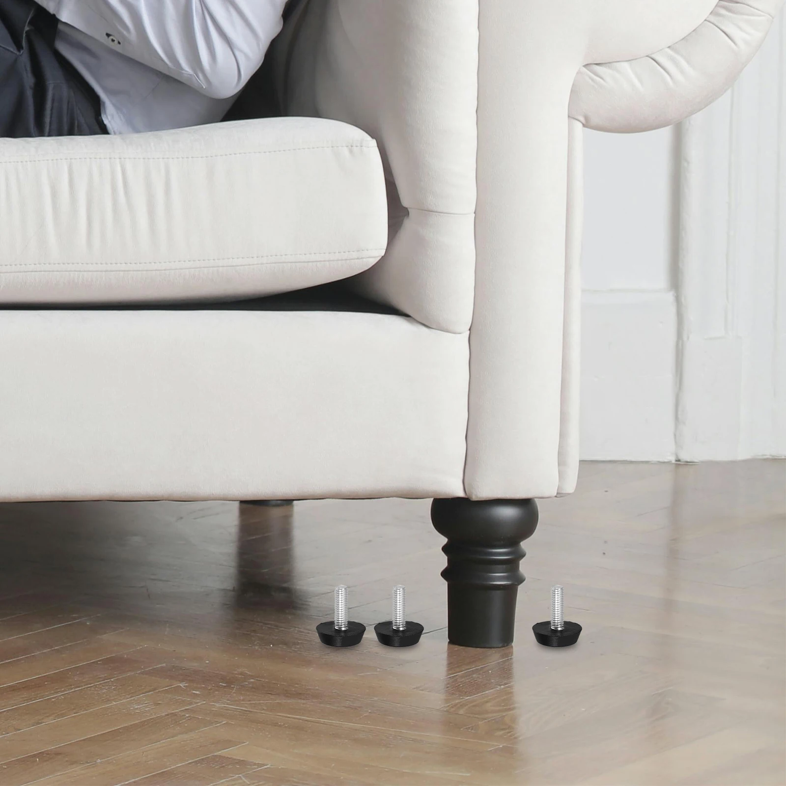 

20pcs Adjustable Furniture Feet Pads Heavy Duty Rubber Non Slip Floor Protectors Chair Table Sofa Leg Cups Screw Gliders
