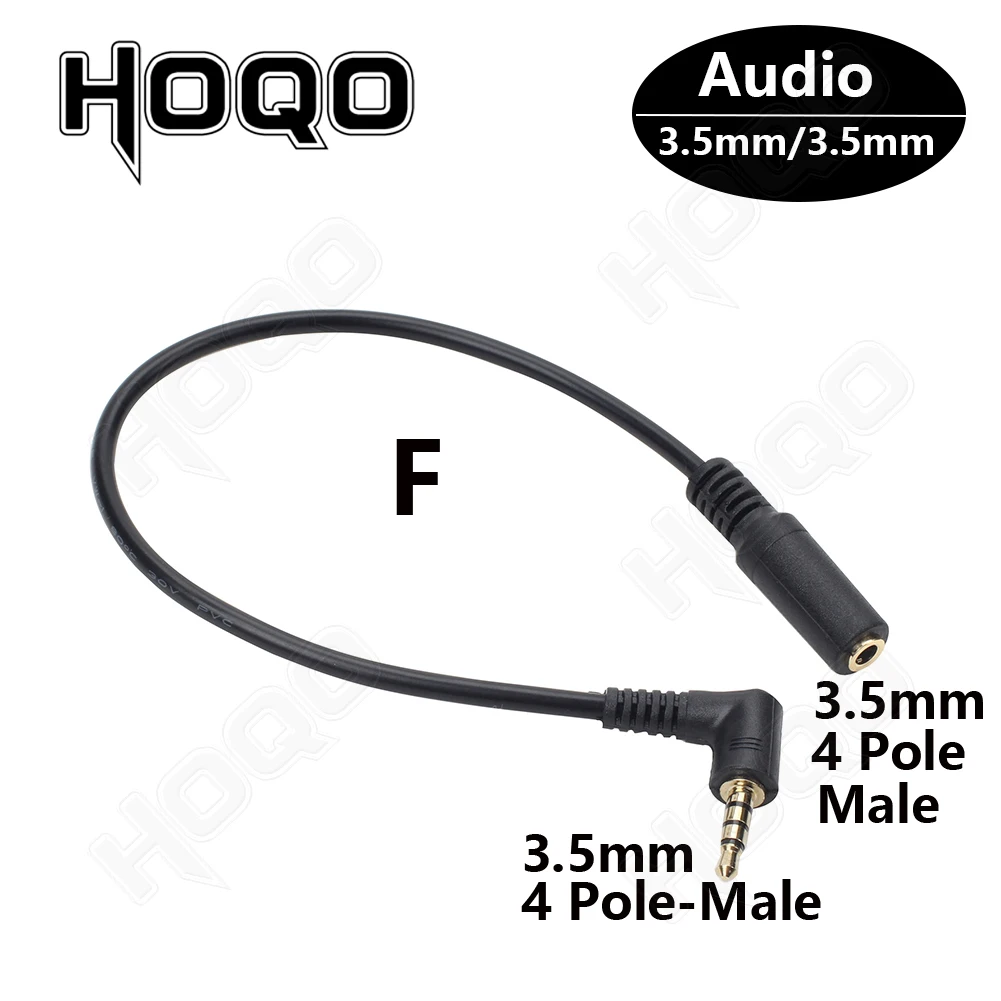 Right Angle/straight 4 pin male trrs to trrs male to female 90 Degree 4 pole 3.5mm Jack Audio extension Cable for Headphone