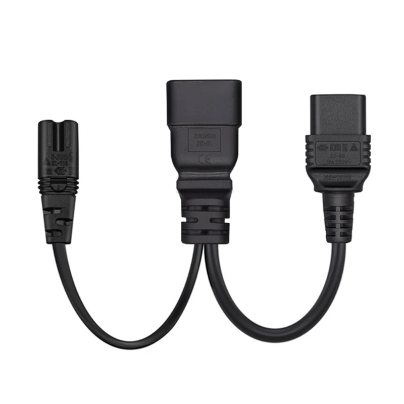 3-pin IEC320-C20 Stekker naar IEC320-C7 + C19 Vrouwelijke Adapter Cord Y-splitter Voeding Converter Kabel lijn Dropshipping