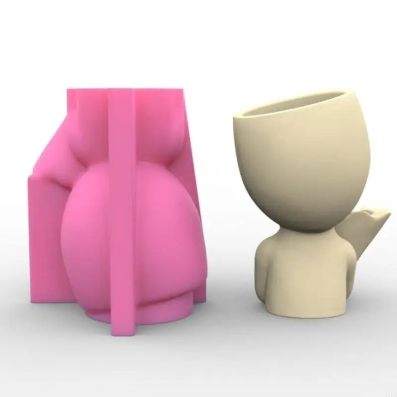 Unique Silicone Flowerpot Molds Human Shaped DIY Holder Moulds for DIY