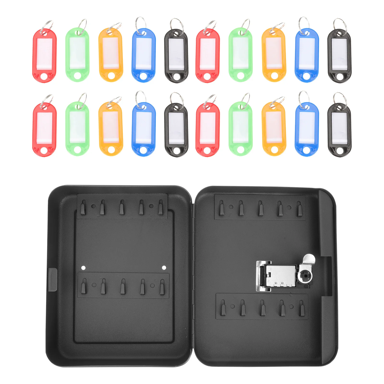 1Set Key Box قفل بكلمة مرور 20 فتحة خزانة إدارة المفاتيح المثبتة على الحائط صندوق رمز أمان معدني مقاوم للخدش #5