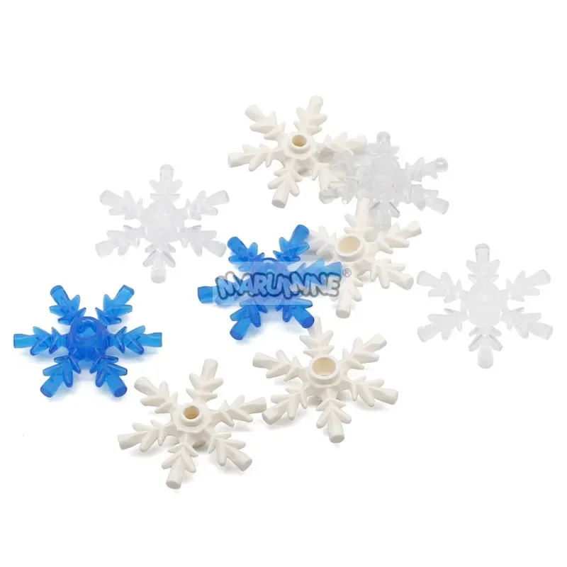 MARUMINE 100PCS 4x4 Belville Ice Crystal Snowflake Compatible With 42409 MOC Building Blocks Bricks Particles Castle Accessories