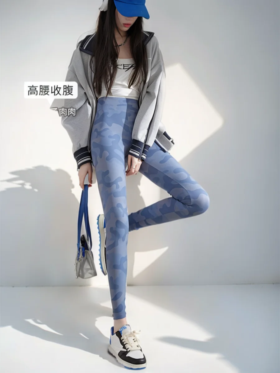 Leggings für Damen, gerippt, seitlich geschnitten, rutschfest, Bodybuilding, Dreiviertel-Mittelkalb, Anthrazit, Flusen, Schnürung, Polar-Beflockung, Club, sexy