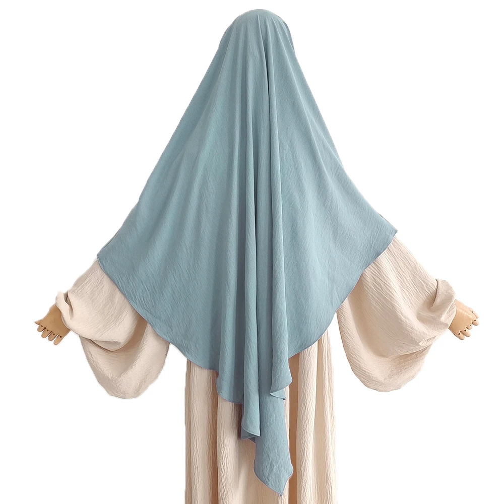 Capa Khimar de Jazz con correas Niqab para mujer, bufanda de Ramadán Eid para mujer, pañuelo para la cabeza de crepé, Hijab Kopftuch, Hijabs musulmanes islámicos, venta al por mayor