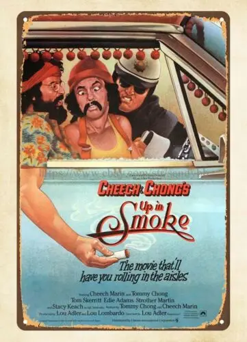 chic home decor 1978 Up In Smoke movie poster Cheech and Chong metal tin sign-Aluminum