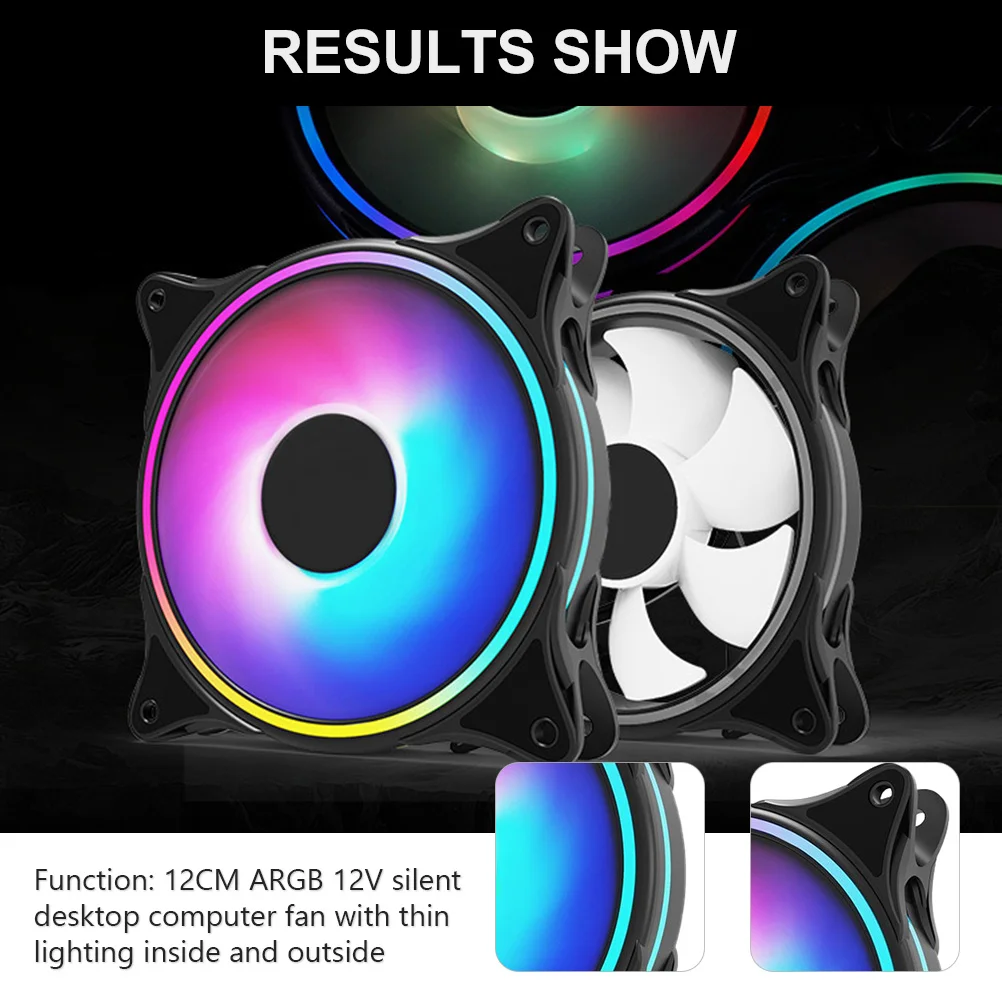 

Argb Computer Cooling Fan 12cm 12V Scimitar Blade Chassis Cooler High Airflow Triple Argb Rings Stable Quiet Operation