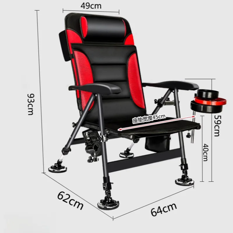 Outdoor Retractable Fishing Chair Portable Fishing Chair With Adjustable Stool Folding Camping Chair Fishing Equipment