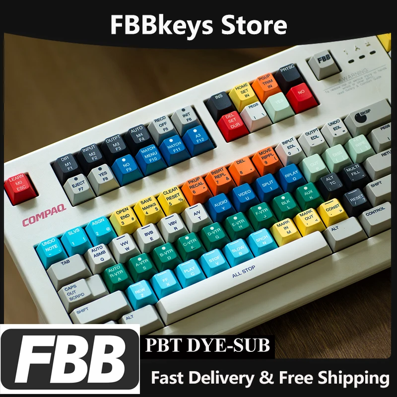 

FBB Keycaps GVK2 Retro Colorful Style PBT Mechanical Keyboard Keycap MX Switches Customized DIY Gitft For Lovers Friends 1.7mm