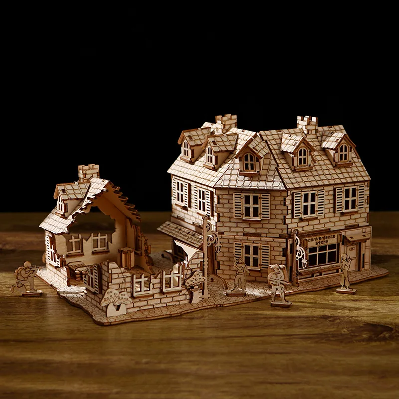 1942 New War Series Adult 3D Wooden House Jigsaw Children's 3D Jigsaw Toys Christmas Creative Gift