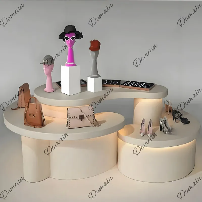 Jewelry Display Cabinet Plush Toys Clothing Shoes and Bags Special-shaped Booth Cosmetics Display Oval Nakajima Terrace