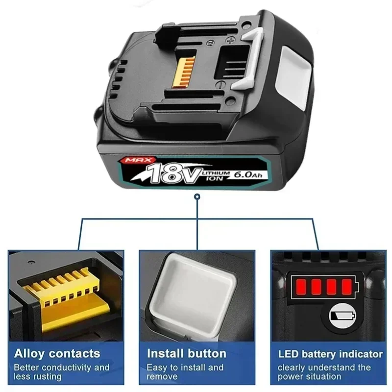 Batterie pour perceuses sans fil, 18V, 8Ah, BL1830B, BL1840B, BL1860, BL1890, BL1815, BL1830, LXT400