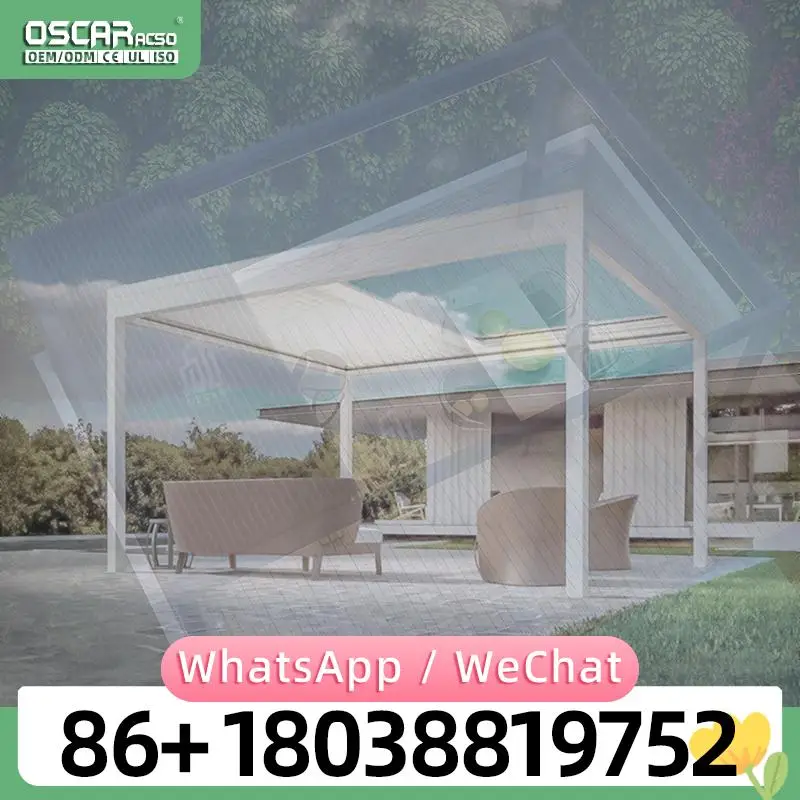 

Motorized 4x3 Outdoor Louvered Canopy Kits Bioclimatic Aluminum Roof System for Garden Patio Backyard pergola