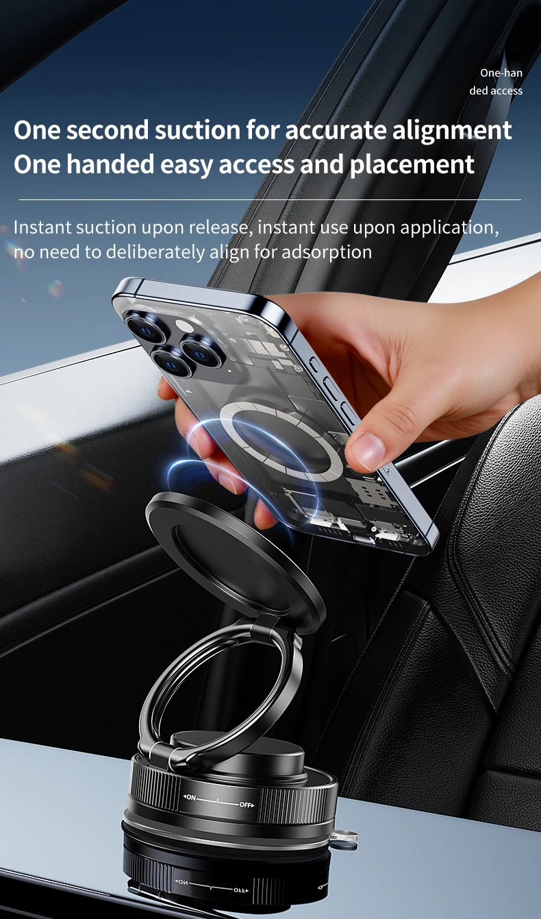 Magnetic 360 Degree Multi-Angle Rotation Car Desk Wall Vacuum Suction Cup Mobile Smart Cell Phone Holder Hands-Free Flexible