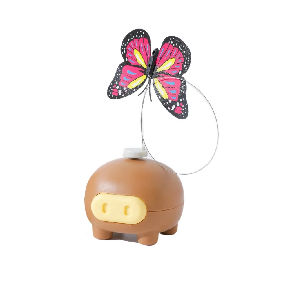 

Pet Supplies Rotating Electric Cat Toy Automatic Cute Cat Teasing Toys Non-slip Butterfly Pig Pet Toy for Puppy Kitten