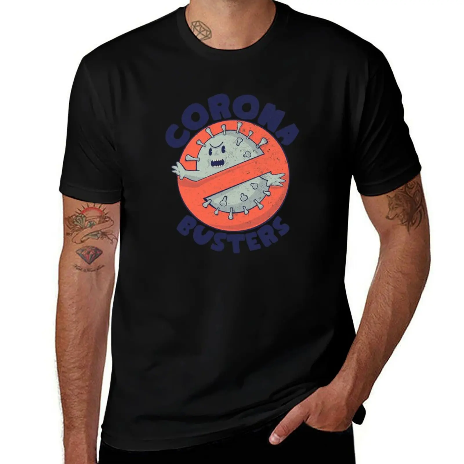 Corona Busters Logo T Shirt Mask for Frontline Virus Covid19 Vaccinated Healthcare Hero Workers Survived ICU Nurse Docto T-Shirt