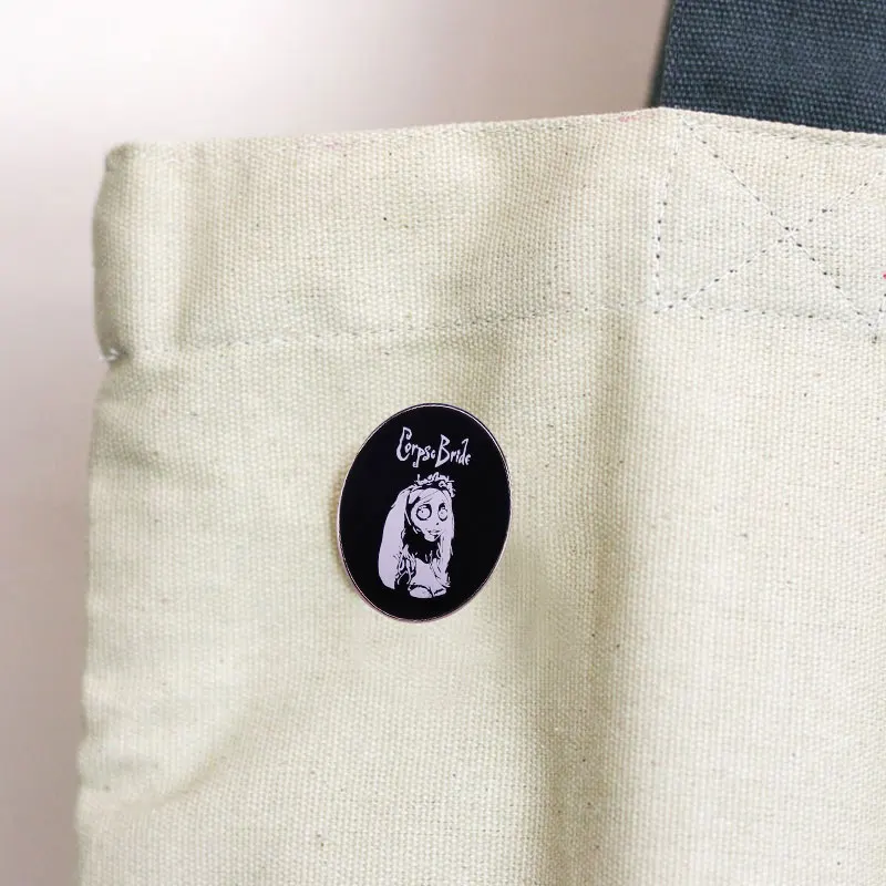 Corpse Bride Emily Comic Enamel Pin Gothic Girl Halloween Decor Brooch Horror Movie Jewelry view 5