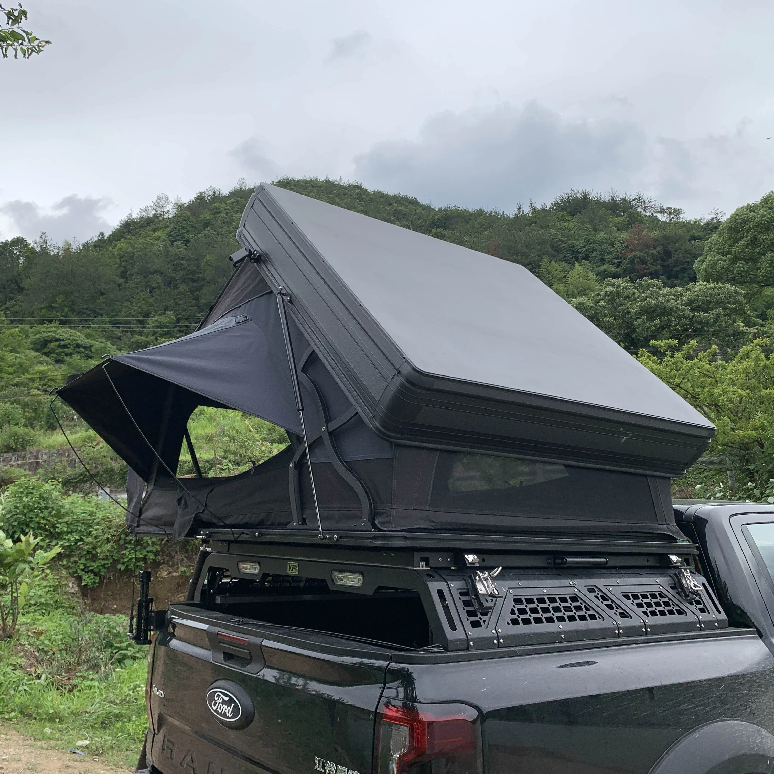 

Outdoor Camping Hard Top Side Opening Flip Over Overland Vehicle Fold Out Car Roof Top Tent Suzuki