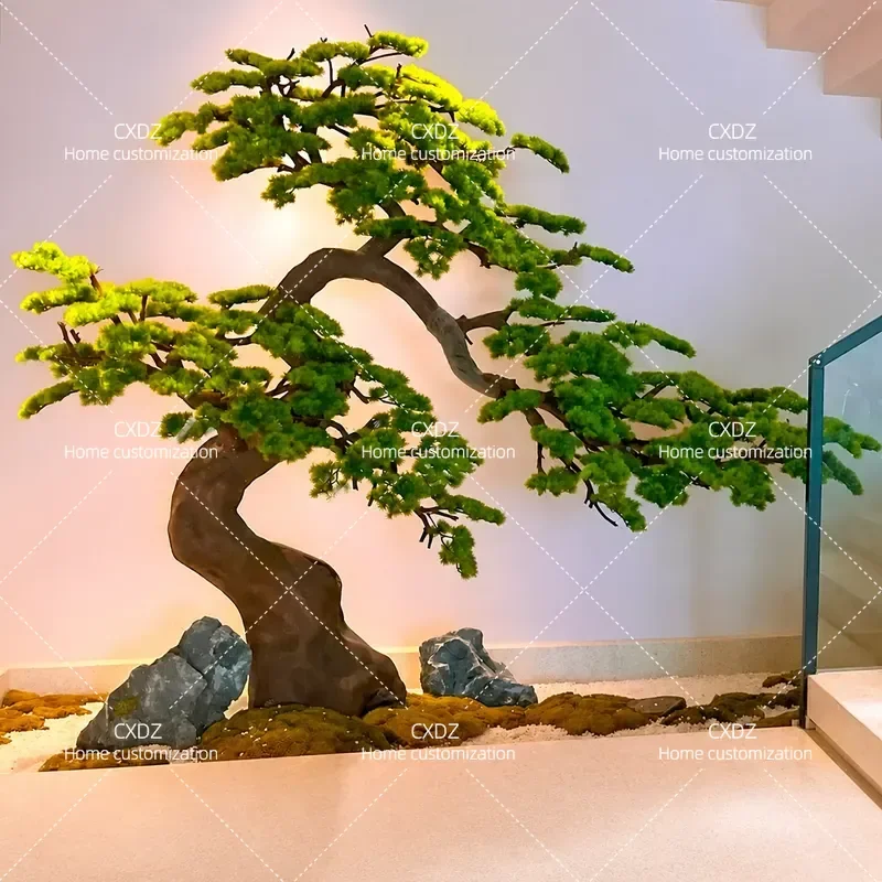 Artificial Pine Tree Fake Luo Han Song Decorative Plant for Mall Hotel Landscape Modeling Faux Greenery Indoor Outdoor
