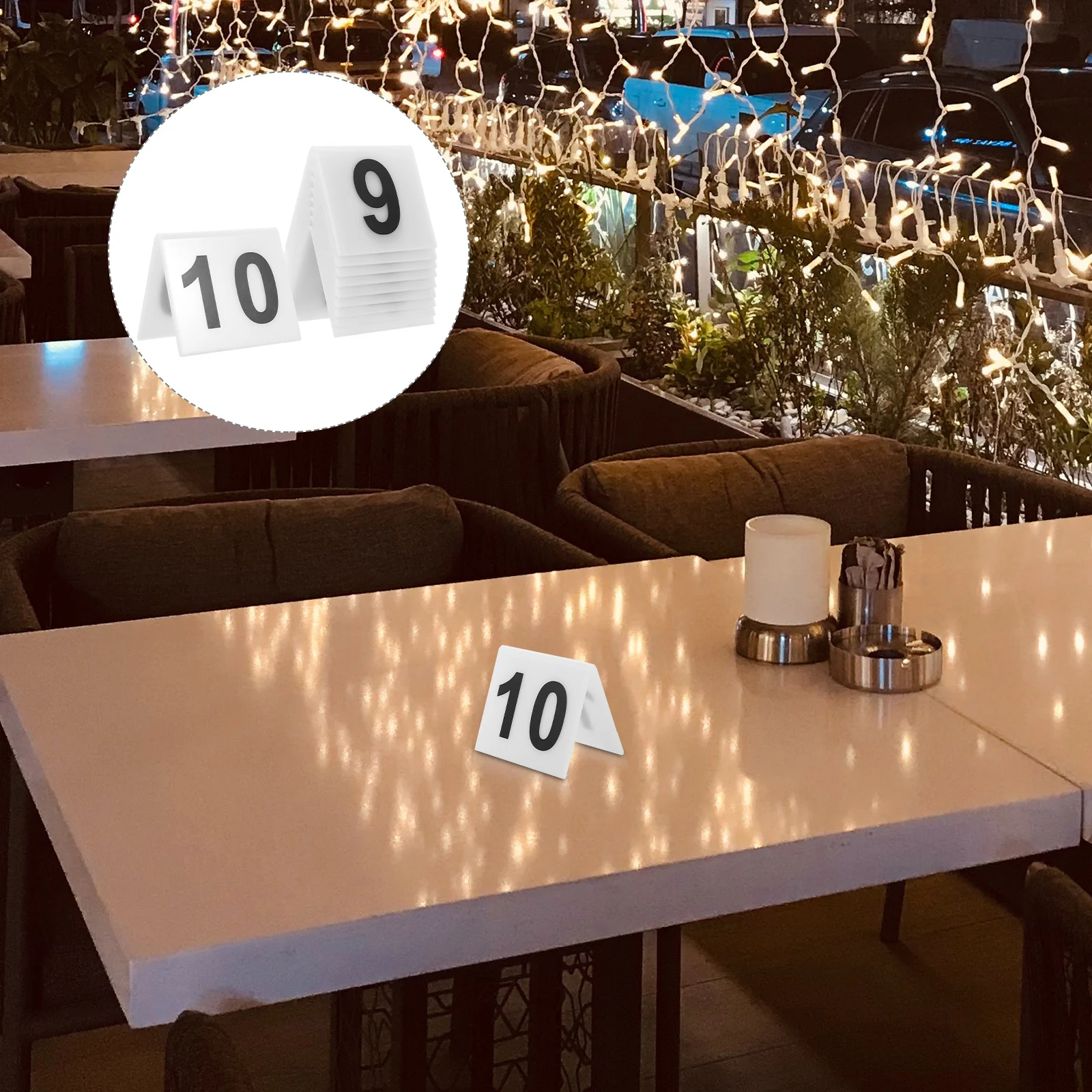 

10Pcs Acrylic Number Markers V Shaped Reusable Double Sided Table Signs Restaurant Evidence and Game Markers Table Number Signs