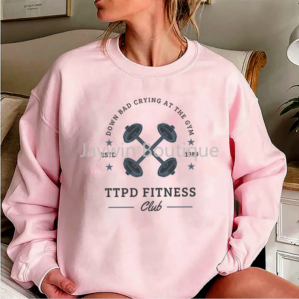 DOWN BAD Crying At The Gym Sweatshirt TS Music Inspired Hoodie The Tortured Poets Department Apparel TTPD Crewneck Sweatshirts