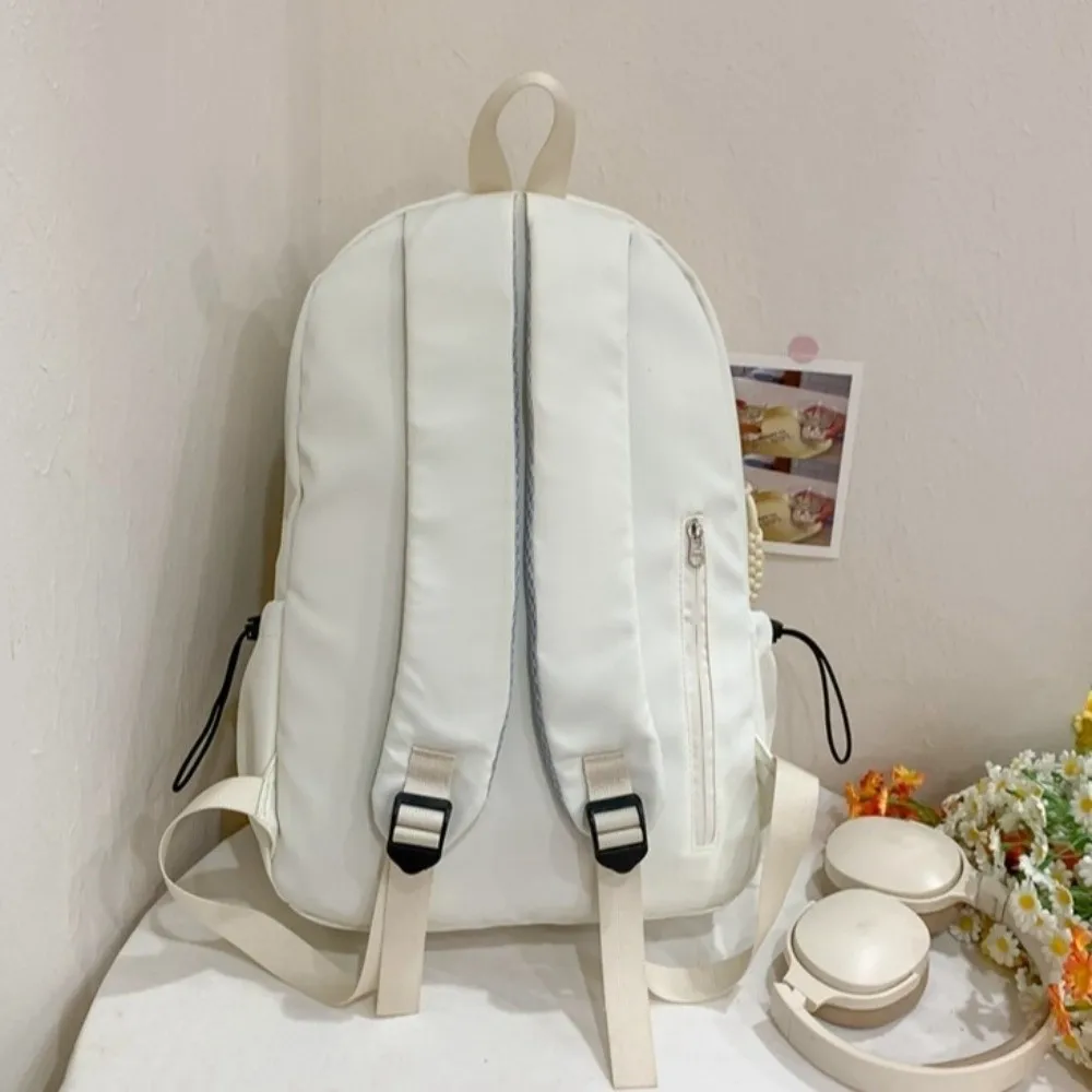 New Large Capacity Simple Backpack Solid Color Lightweight College Bag Waterproof Student Backpack Outdoors