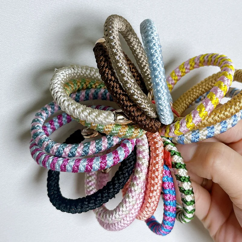 6pcs Women Colorful Braided Hair Scrunchies Elastic Hair Tie For Girls Hair Rubber Bands knekkkies haar elastiek Accessories