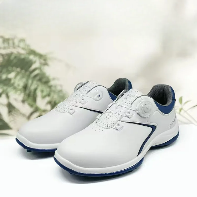 

2024 New Golf Training Men Quick Lacing Sport Shoes For Mens Anti-Slippery Golf Shoes Man Leather Walking Shoe Men