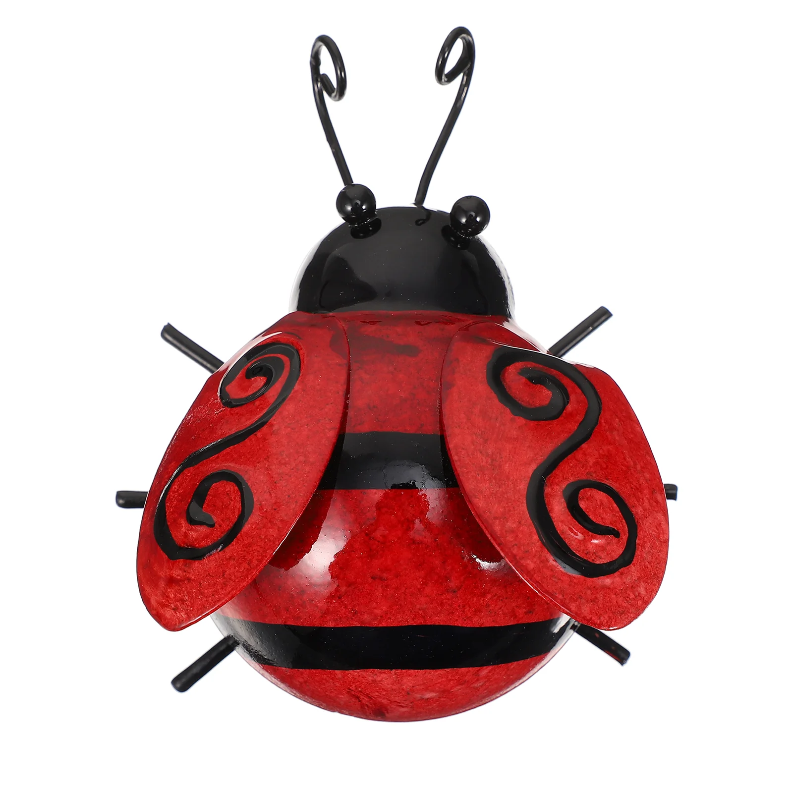 Metal Wall Decor Ladybugs Garden Hanging Sculptures Outside Decorations Yard Lawn Ornaments Red Figurines