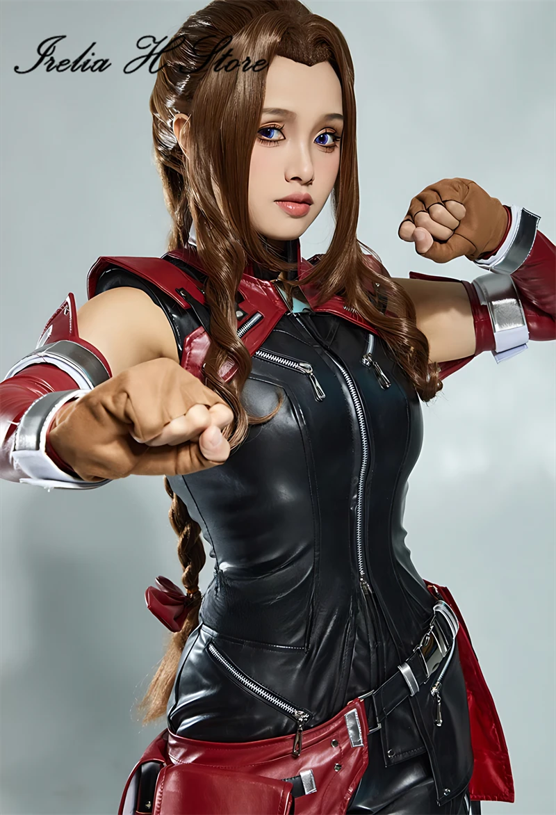 Irelia H Store FF14 Final Fantasy Aerith Costume Cosplay gioco di abiti rossi e neri