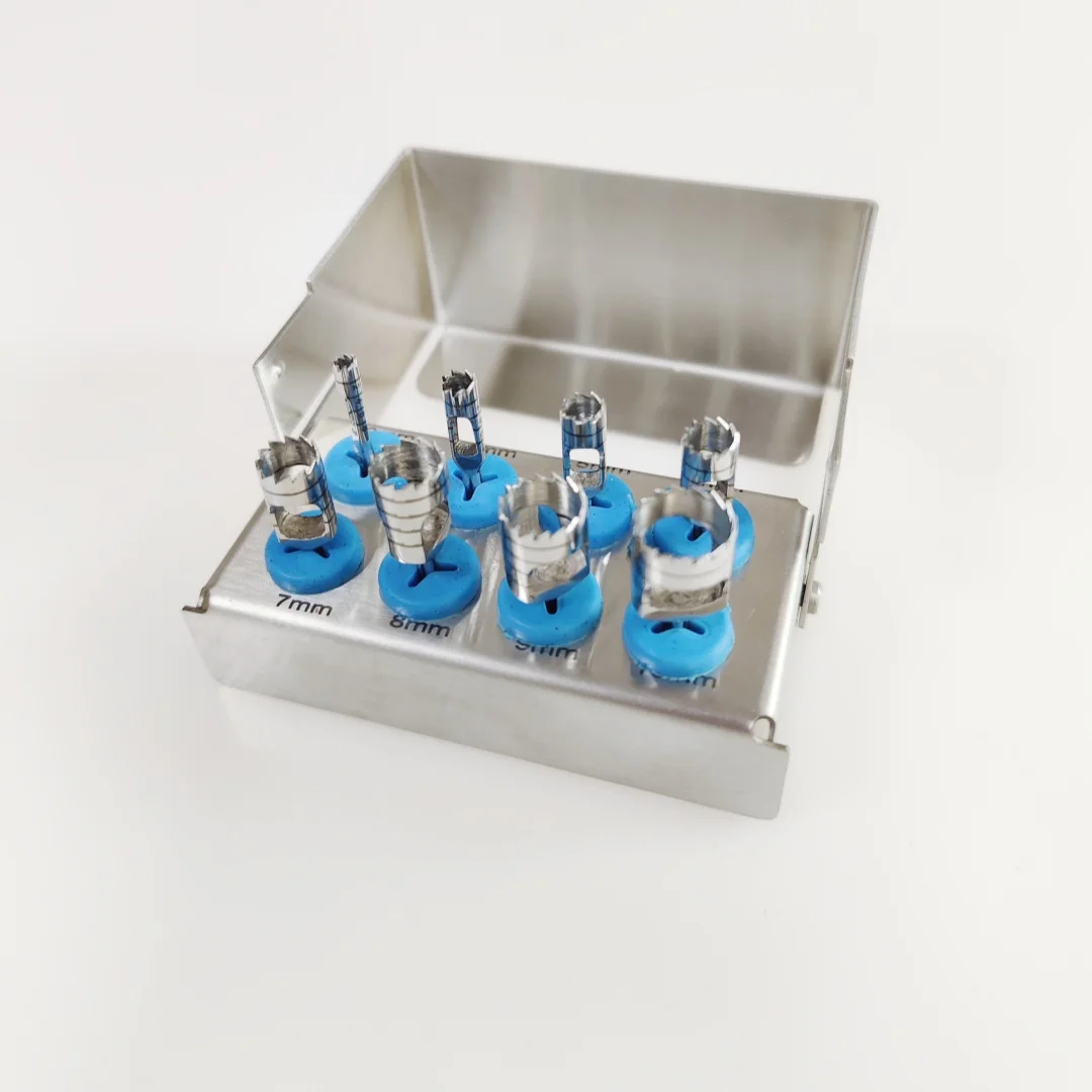 

Dental Implant Drill Kit | Trephine Burs & Tissue Punches for Osteotomy | Low-Speed Bone Removal Tools | Surgical Steel Implanto