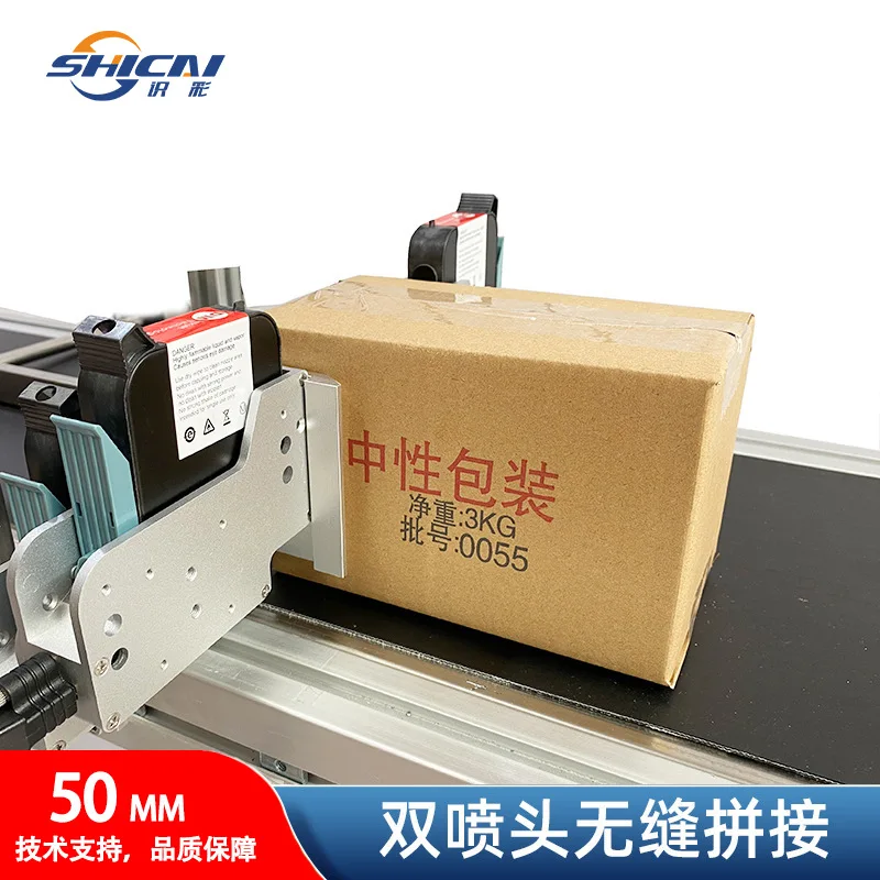 

K20-2 автоматический онлайн-струйный принтер с двойной головкой, картонная упаковка, тканая сумка, 50 мм, струйная печать с большими символами, хит продаж, кодирование mac