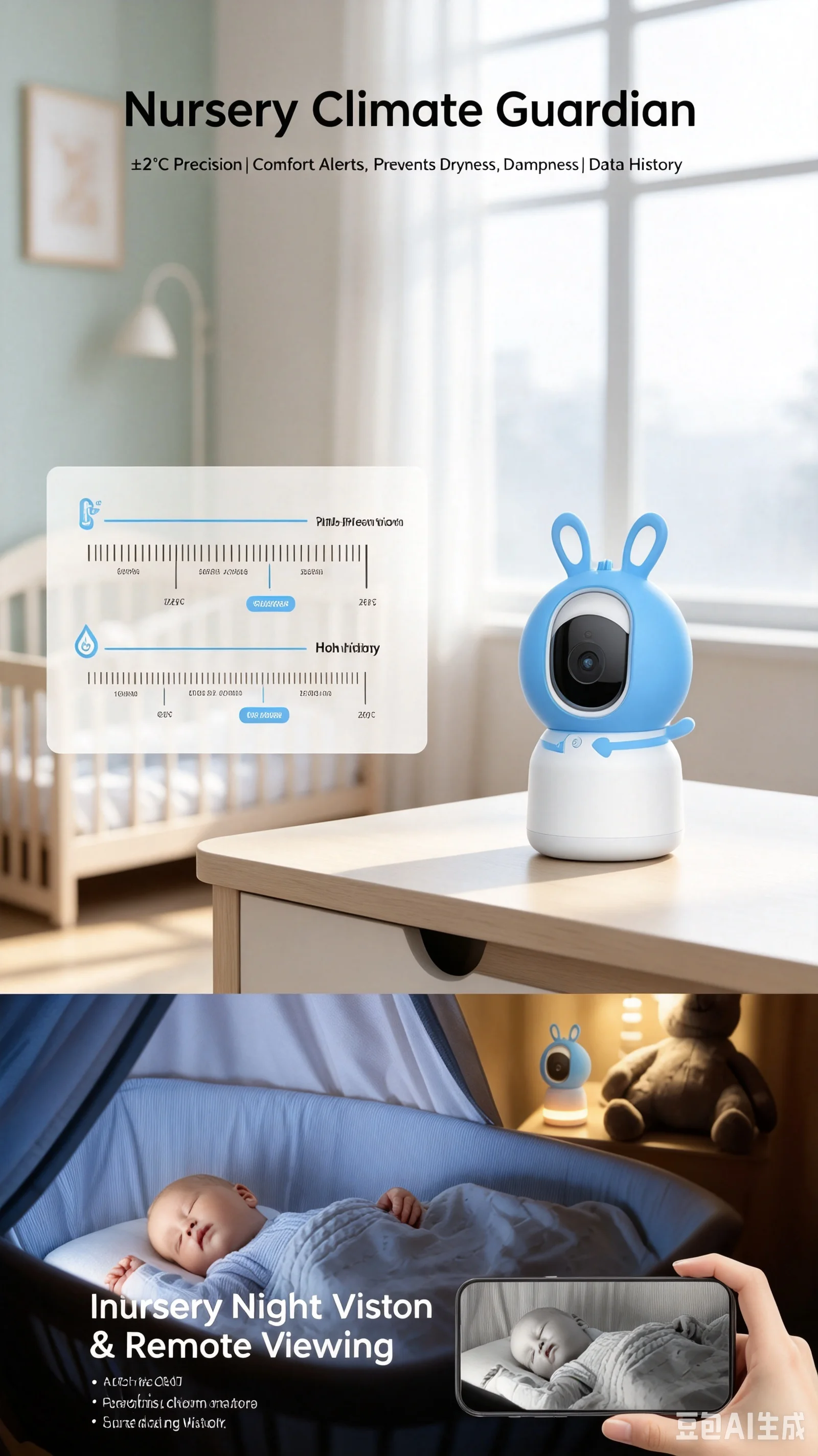 Tuya APP Remote Control Baby Monitor 4MP 1440P WIFI IP Camera  120Degree Babysitter Intercom Baby Camera