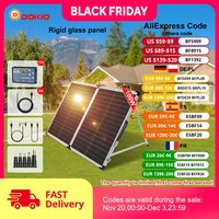 DOKIO 100W/160w/200w 18V Glass Folding Monocrystalline Waterproof Solar Panel with 12V Controller Kit from China