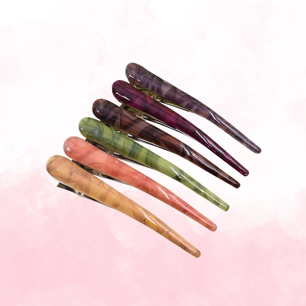 

Набор из 6 заколок-утконосов для волос премиум-класса с зубцами для укладки, создания локонов и фиксации прядей, для использования в салонах красоты, для женщин и девушек, профессиональные парикмахерские принадлежности