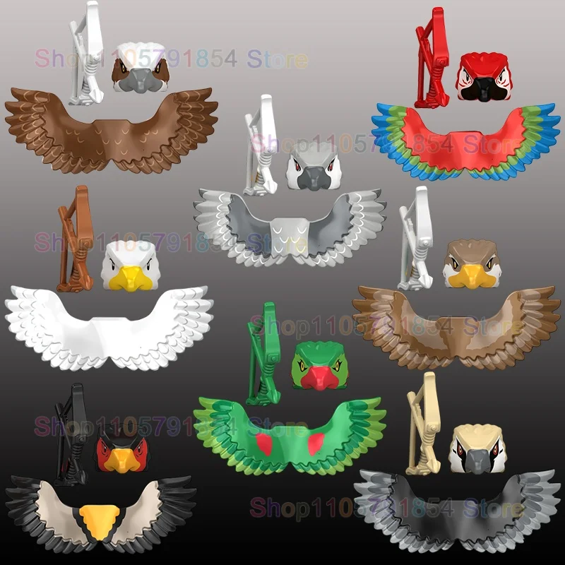 Medieval series Eagle Knight Action Figures Game Warrior Wings Bow Arrow Building Blocks Accessories Children's DIY Gift NR101