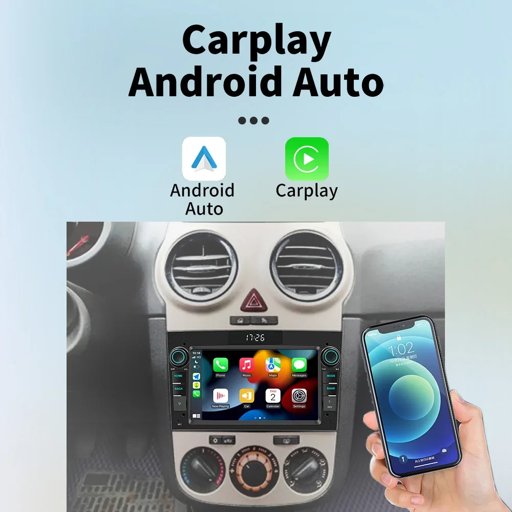 7" 2 Din Android-Autoradio mit kabellosem Carplay/GPS/BT für Opel Vauxhall Signum 2003–2008, Auto-Multimedia-Radio-Kopfeinheit