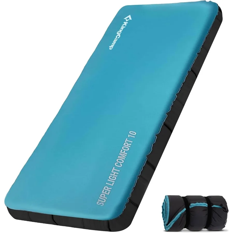 4Inch Thick Inflatable Sleeping Pad with Memory Foam and Air Technology for Ultimate Comfort and Weight Reduction Silent Campin