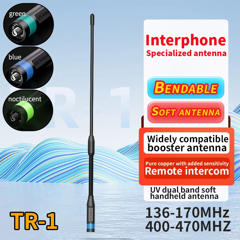 Zastone r1 antena de banda dupla walkie talkie portátil rádio em dois sentidos sam espiral alto ganho walkie-talkie antena uhf vhf