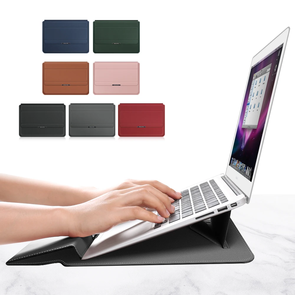 Laptop Stand Case For Macbook 11-17 inch Universal Shockproof Soft Notebook Sleeve Cases Storage Bag Pouch Leather Waterproof