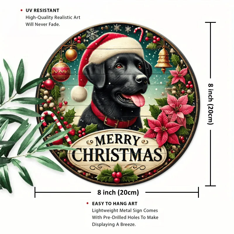 Rustic Black Labrador Christmas Wooden Sign - Perfect for Home & Outdoor Decor, Wreath Centerpiece, Farmhouse Wall Hanging, Best