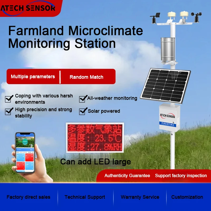 2025년 과학 연구용 농지 야외 강우량 및 습도 기상 관측소 소형 기후 모니터링 관측소