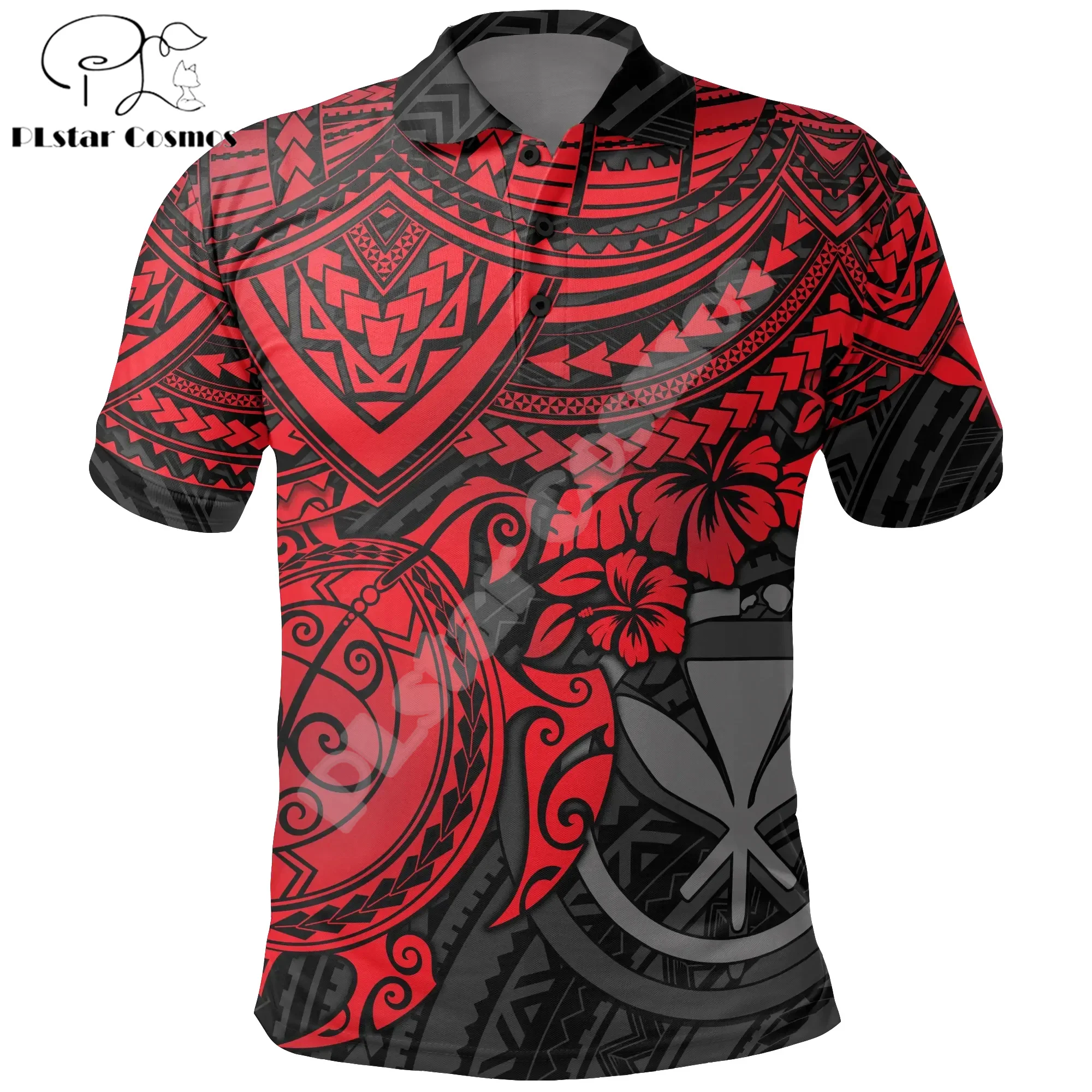 Polynesian Hawaii Kanaka King Country Flag Tribe Hawaiian Vintage 3DPrint Summer Casual Harajuku Short Sleeves Polo Shirts X