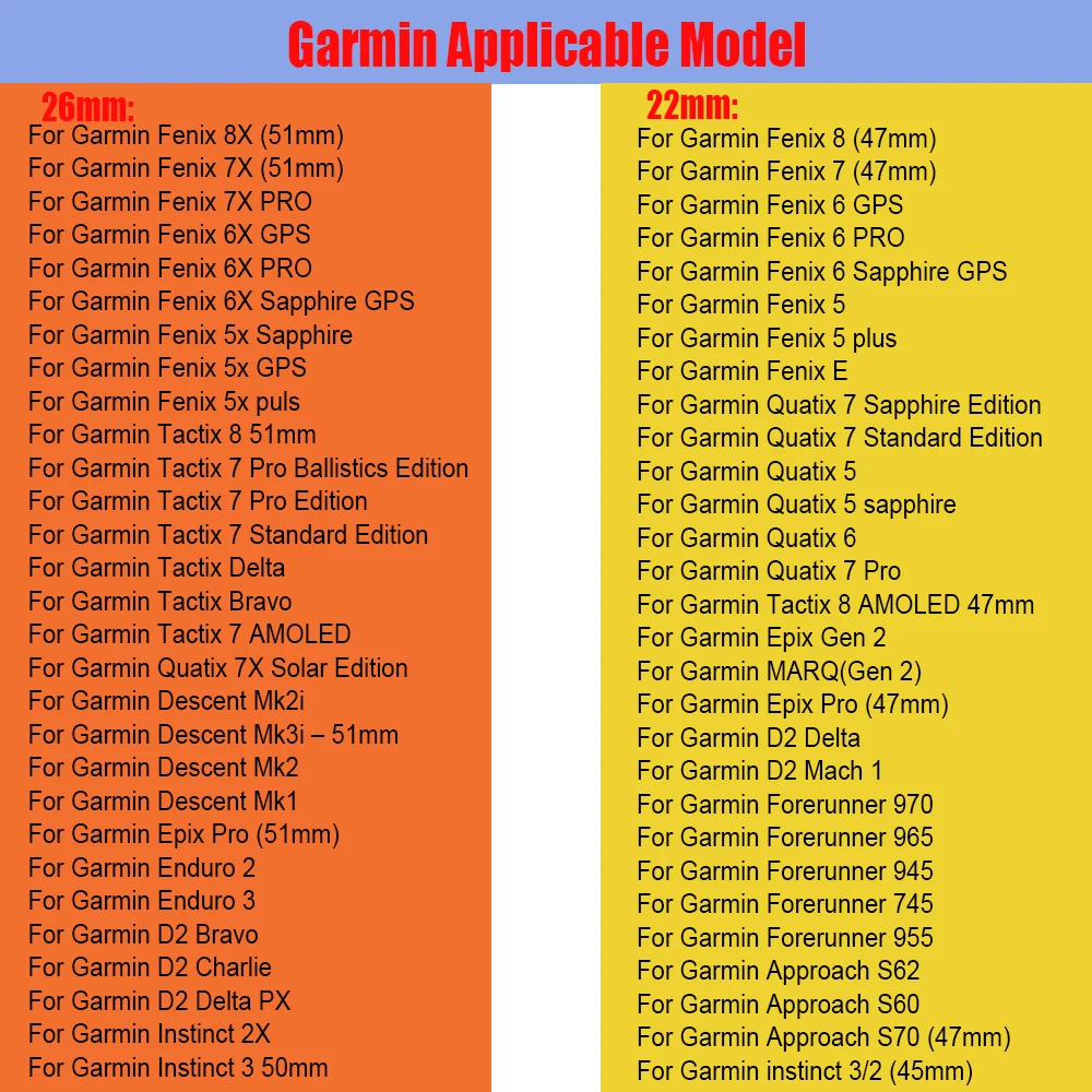 26 مللي متر 22 مللي متر سيليكون حزام ل Garmin Fenix 7 7X 8X 6X 6 Pro 5 5X Plus حزام الساعات إندورو 3 2 Epix Gen 2 QuickFit الإصدار سوار